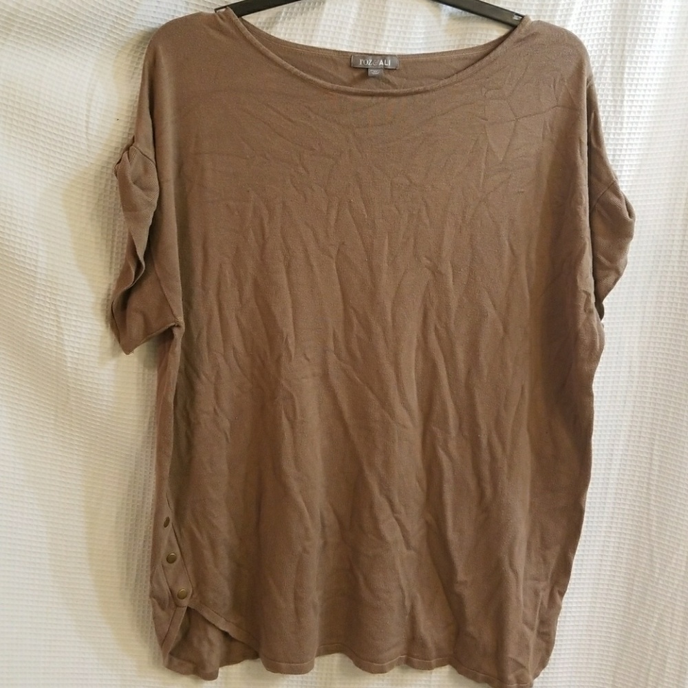 Brown top with metal accents